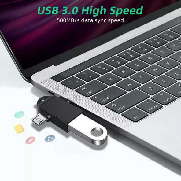Micro Usb Type-c 3 In 1 Dönüştürücü Çevirici Adaptör Otg - 6