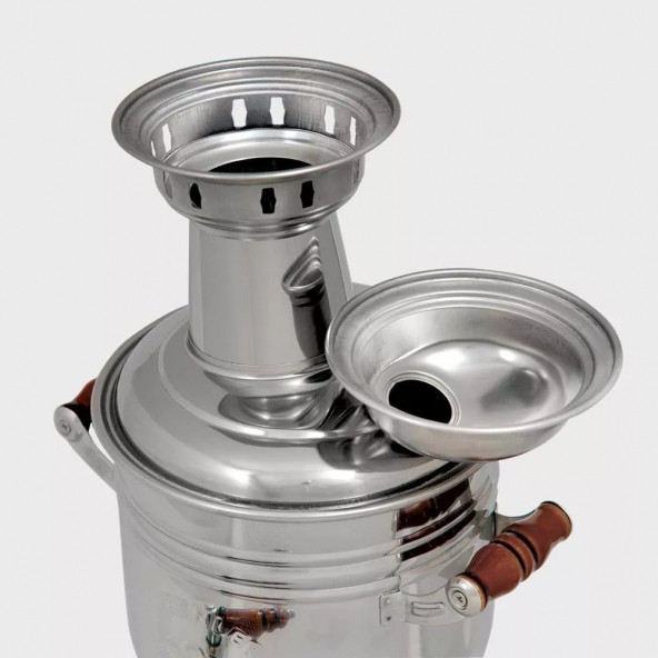 Sözenler KS11 (4 Lt) Krom Kömürlü Semaver (Porselen Kulp) - 2