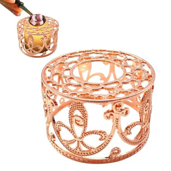 Mühür Mumu Retro Eritme  Fırını İçi Boş Gül Altın Çiçekli Dantel - 4