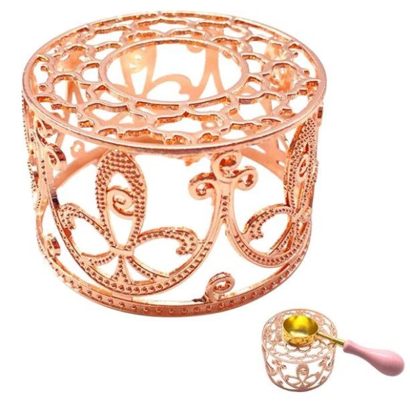 Mühür Mumu Retro Eritme  Fırını İçi Boş Gül Altın Çiçekli Dantel - 7