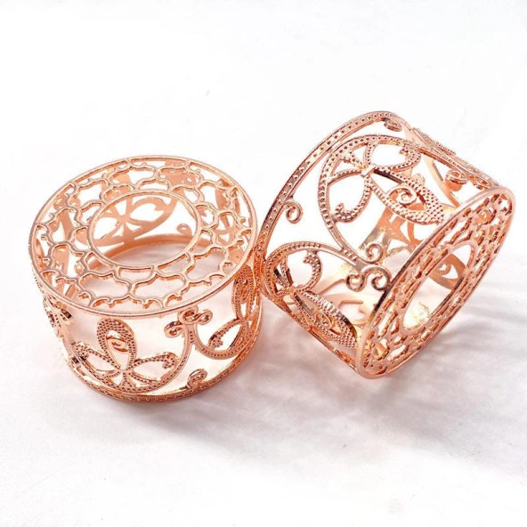 Mühür Mumu Retro Eritme  Fırını İçi Boş Gül Altın Çiçekli Dantel - 8