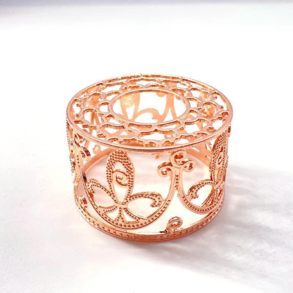 Mühür Mumu Retro Eritme  Fırını İçi Boş Gül Altın Çiçekli Dantel - 9