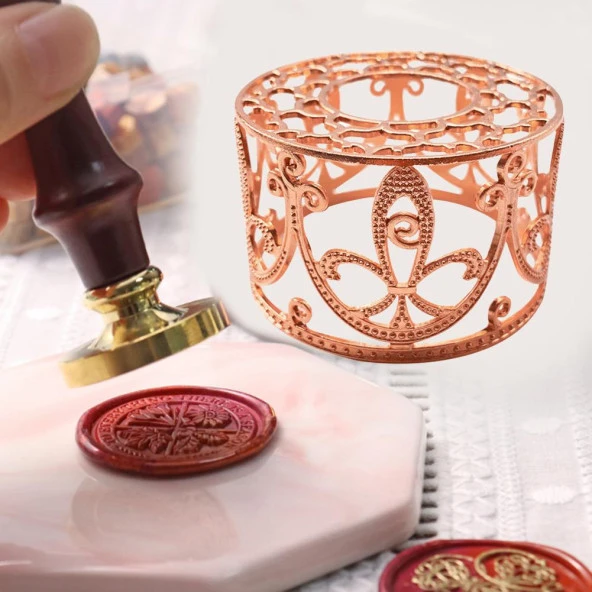 Mühür Mumu Retro Eritme  Fırını İçi Boş Gül Altın Çiçekli Dantel - 11