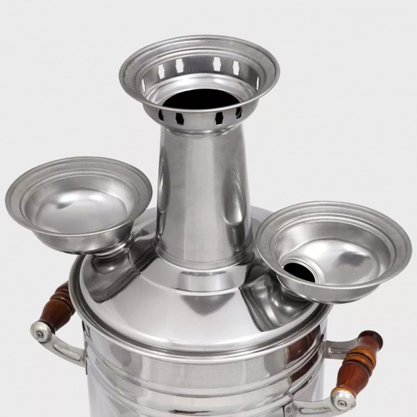 Sözenler Ks14 (6 Lt) Krom Kömürlü Semaver (Porselen Kulp) - 2