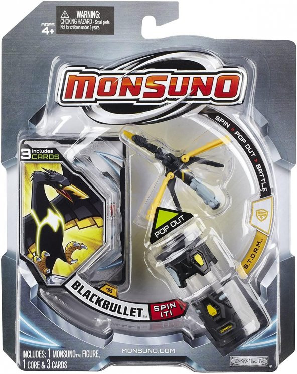 Orijinal Monsuno Black Bullet Figür 1 Figür 1 Kart 1 Fırlatıcı Birlikte