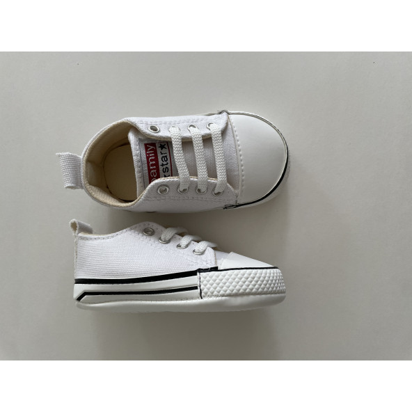 0-6 Ay Kız / Erkek Bebek İlk Adım Spor Ayakkabısı Beyaz Converse Modeli - 3