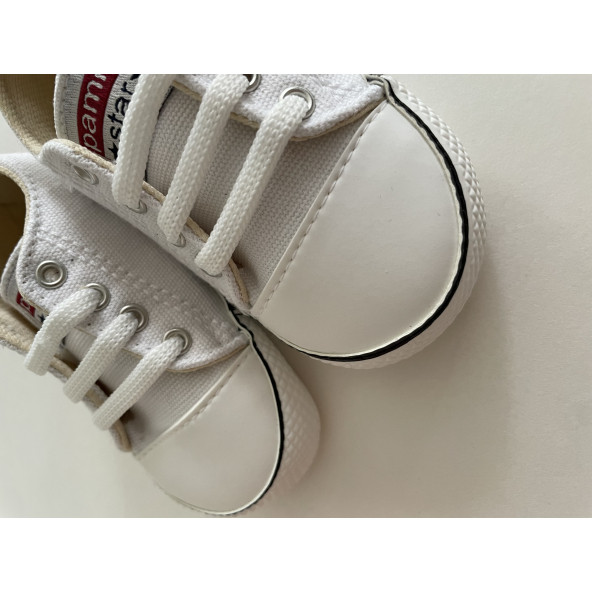 0-6 Ay Kız / Erkek Bebek İlk Adım Spor Ayakkabısı Beyaz Converse Modeli - 4