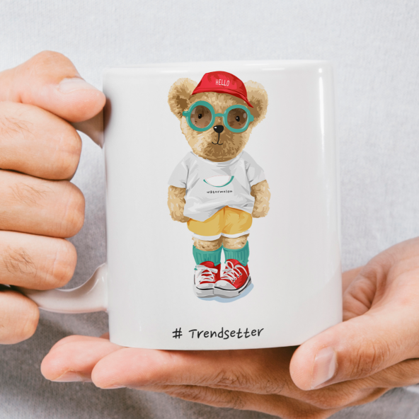 trendsetter bear tasarım baskılı kupa bardak