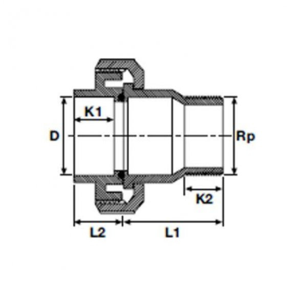 PVC POMPA RAKORU DIŞ DİŞ ( Ø 63 ) ( 1 ADET ) - 1