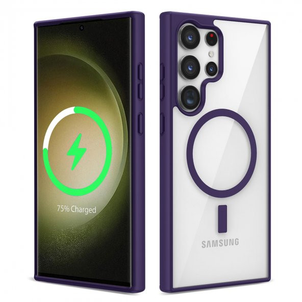 Vendas Samsung S23 Ultra Uyumlu Ege Serisi Magsafe Wireless Şarj Özellikli Silikon Kılıf
