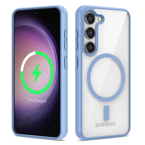 Vendas Samsung S23 Plus Uyumlu Ege Serisi Magsafe Wireless Şarj Özellikli Silikon Kılıf - 6