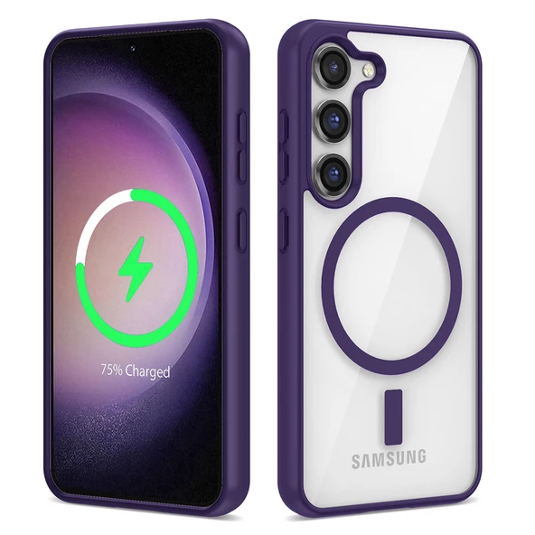 Vendas Samsung S23 Plus Uyumlu Ege Serisi Magsafe Wireless Şarj Özellikli Silikon Kılıf - 5