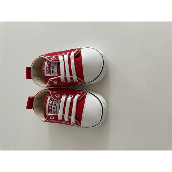 6-12 Ay Kız / Erkek Bebek İlk Adım Spor Ayakkabısı Kırmızı Converse Modeli - 2