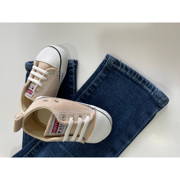 0-6 Ay Kız / Erkek Bebek İlk Adım Spor Ayakkabısı Bej Converse Modeli