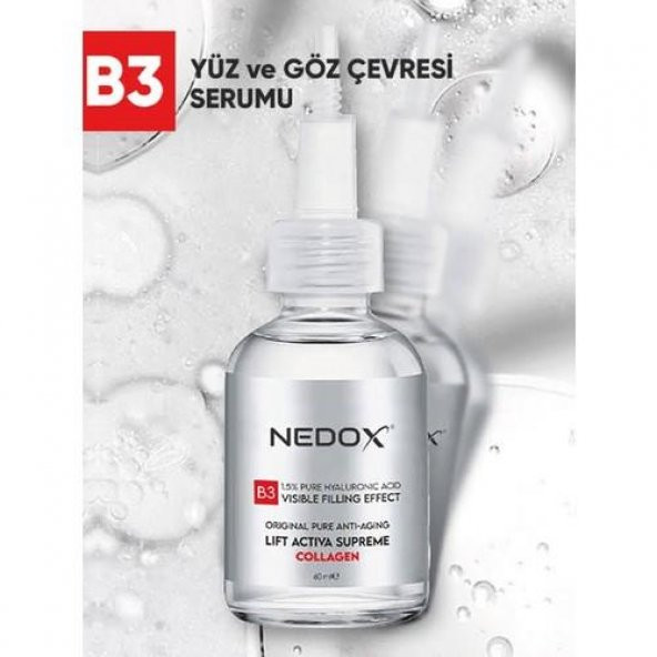 NEDOX Kırışıklık Karşıtı Dolgunlaştırıcı Botoks B3 Kolajen Serum 60 ml Ince Çizgi Sarkmalar - 4