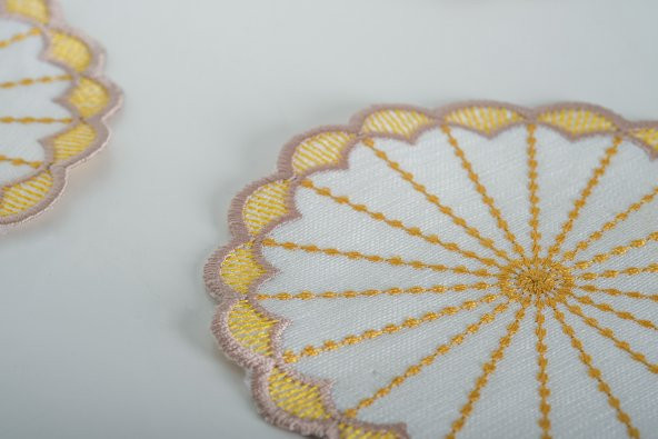 Finezza Mila Nakışlı Krem Sarı Kokteyl Peçetesi 15x15 cm 4 Ad-1481 - 4