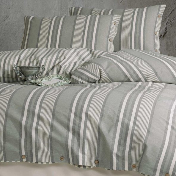 Clasy Butik Native Serisi Çift Kişilik Nevresim Takımı Dokya v1 Yeşil - 2