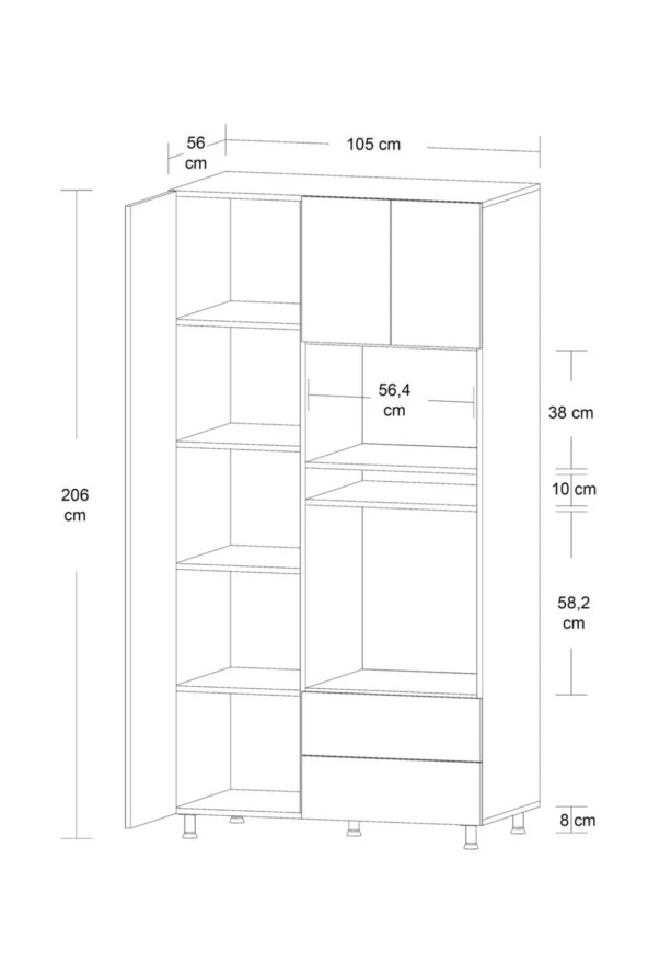 Mobilique Ankastre Fırın Mikrodalga Dolabı % 100 Mdf - 4