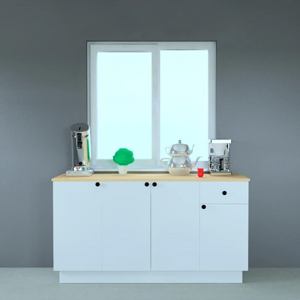 Mobilique 160 Cm Alt Dolap Beyaz - 2