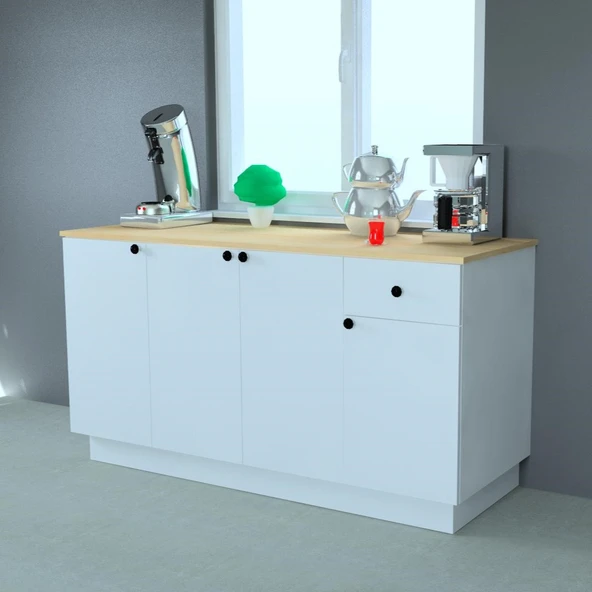 Mobilique 160 Cm Alt Dolap Beyaz - 6