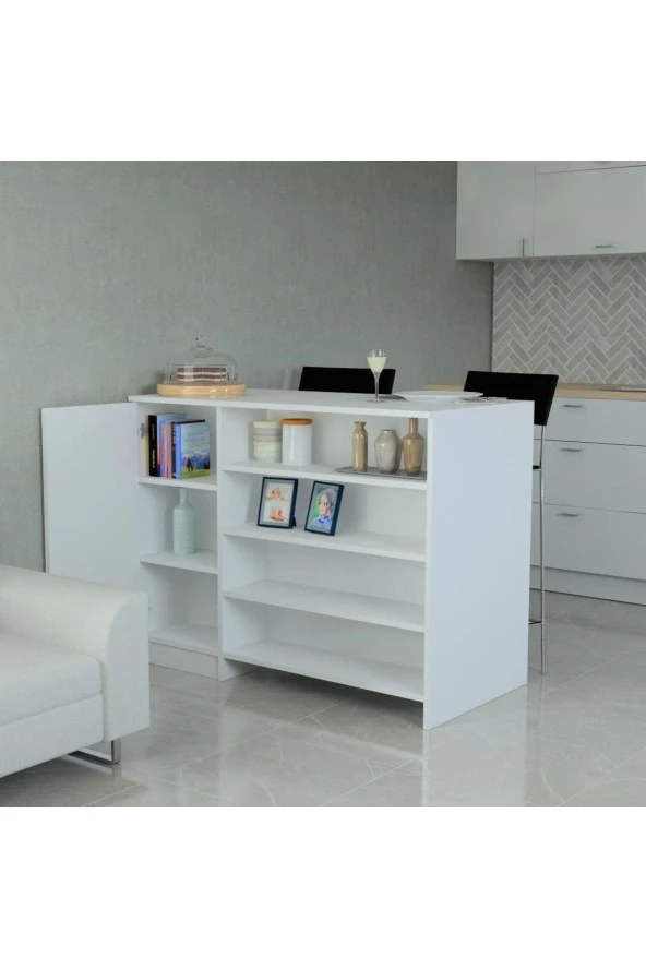 Mobilique Ada Beyaz Çok Amaçlı Mutfak Dolabı - 2