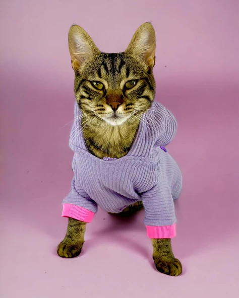 Sweet Bunnyy Kulaklı Kedi Tulumu, Kedi Kıyafeti - Resim 3