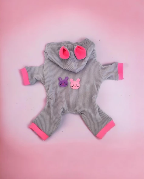 Sweet Bunnyy Kulaklı Kedi Tulumu, Kedi Kıyafeti - Resim 5