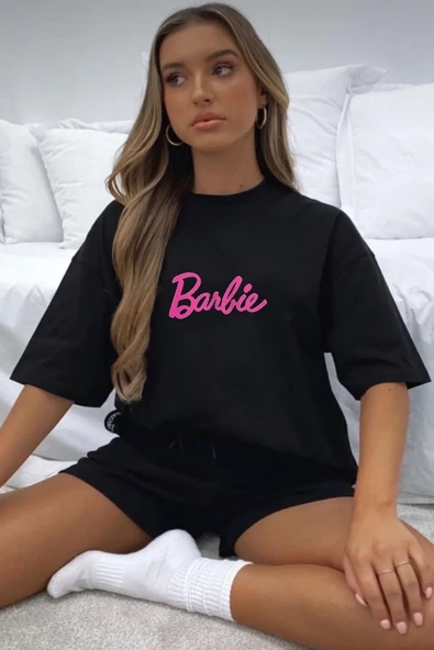 Barbie Baskı Şort Takım