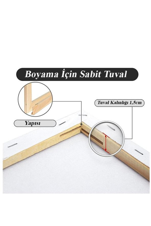 Tuval 35x50 6 Adet Gerdirme Apartlı Arkadan Zımbalı 35*50 Tual Akrilik Boya Yağlı Boya - 2
