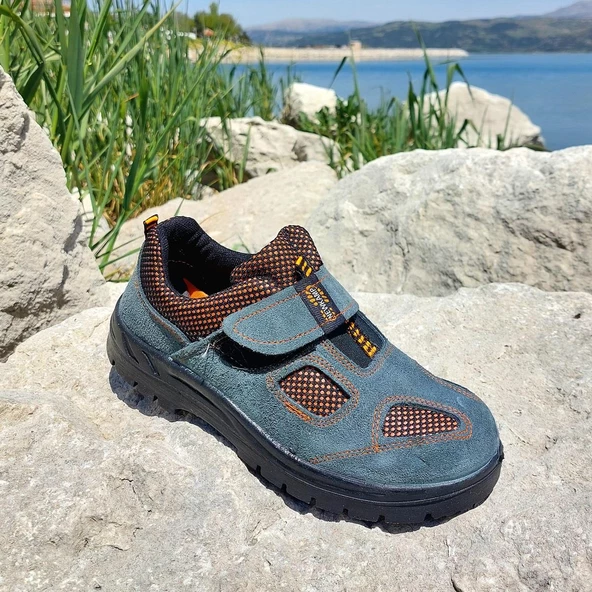 Newkamp Gri Cırtlı Çelik Burunlu İş Güvenlik Ayakkabı - 9