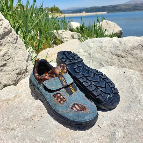 Newkamp Gri Cırtlı Çelik Burunlu İş Güvenlik Ayakkabı - 8