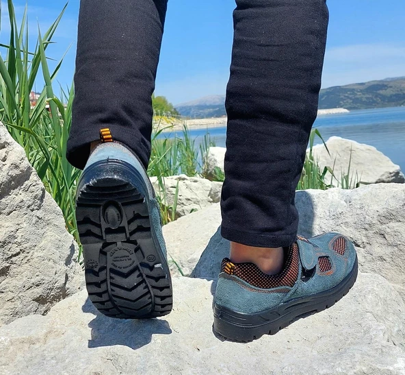 Newkamp Gri Cırtlı Çelik Burunlu İş Güvenlik Ayakkabı - 6