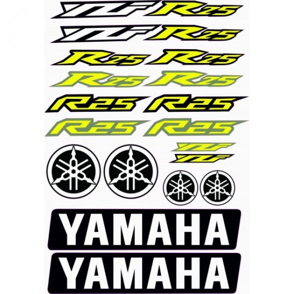 YAMAHA R 25 STİCKER ETİKET A4 BOY SARI