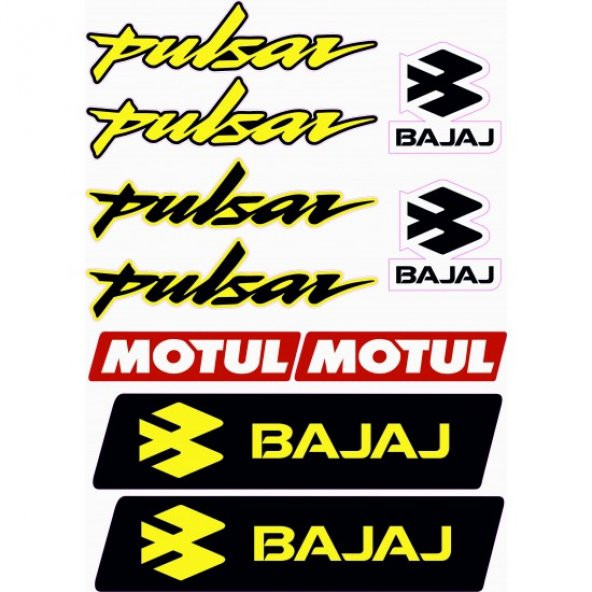 BAJAJ PULSAR ETİKET STİCKER SETİ  SARI