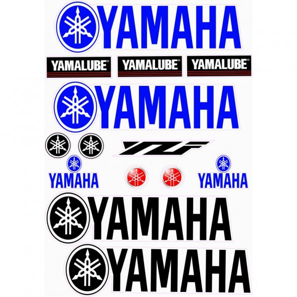 YAMAHA YZF ETİKET SETİ MAVİ A4 BOY