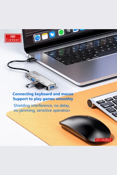 Fuchsia USB 3.0 Portlu Type-C Hub Çoklayıcı Adapter - Resim 2