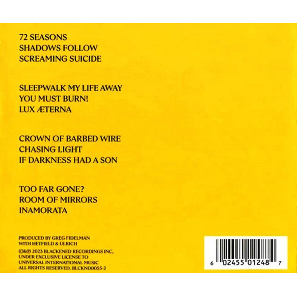 METALLICA - 72 SEASONS (CD) - 2
