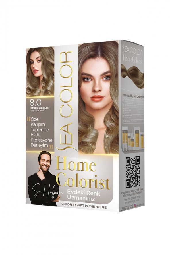 2 Tüp Home Colorist 8.0 Bebek Kumralı Premium Saç Boyası Evde Profesyonel Sonuç - 1