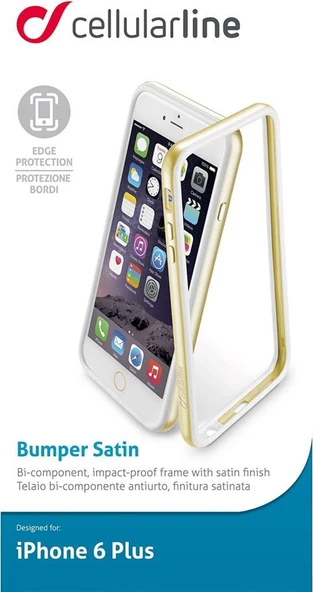 Cellular Line iPhone 6S Plus/6 Plus Bumper Satin Kılıf - Altın BUMPSATINIPH655H - 2