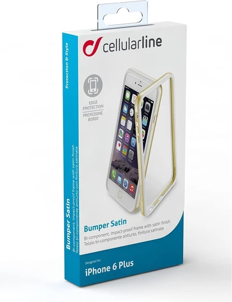 Cellular Line iPhone 6S Plus/6 Plus Bumper Satin Kılıf - Altın BUMPSATINIPH655H - 3