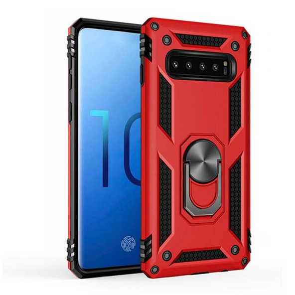 Samsung Galaxy S10 Kılıf Sofya Yüzüklü Standlı Zırhlı Silikon Kılıf - 3
