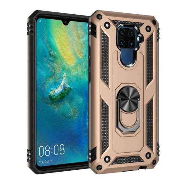 Huawei Mate 30 Lite Kılıf Sofya Yüzüklü Standlı Zırhlı Silikon Kılıf - 3