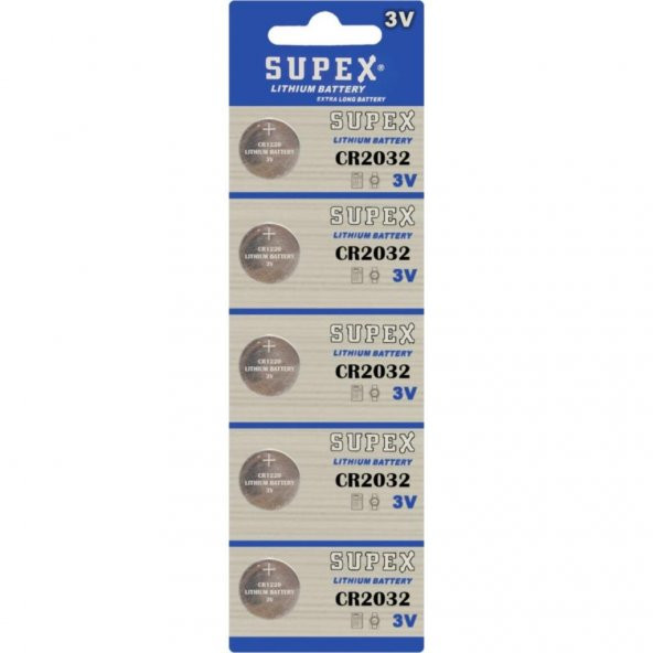 Supex Cr2032 3V Lityum 5Li Blister Pil