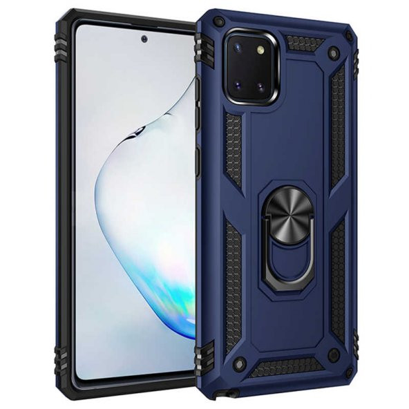 Samsung Galaxy A81 (Note 10 Lite) Kılıf Sofya Yüzüklü Standlı Zırhlı Silikon Kılıf - 5