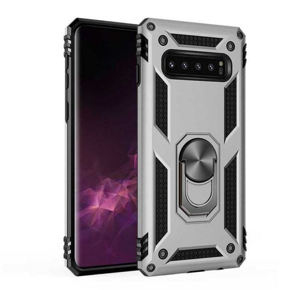 Samsung Galaxy S10 Plus Kılıf Sofya Yüzüklü Standlı Zırhlı Silikon Kılıf - 2