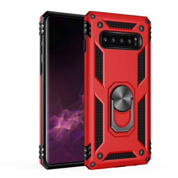 Samsung Galaxy S10 Plus Kılıf Sofya Yüzüklü Standlı Zırhlı Silikon Kılıf - 3