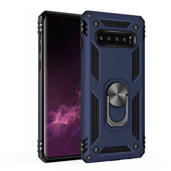 Samsung Galaxy S10 Plus Kılıf Sofya Yüzüklü Standlı Zırhlı Silikon Kılıf - 5