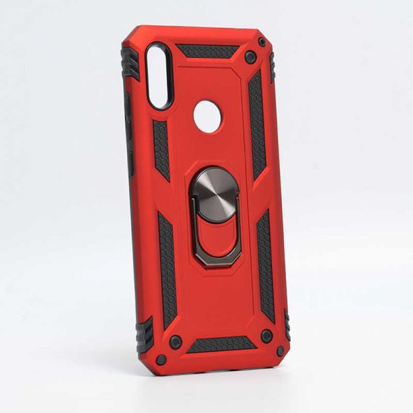 Huawei Honor 8A Kılıf Sofya Yüzüklü Standlı Zırhlı Silikon Kılıf - Resim 2