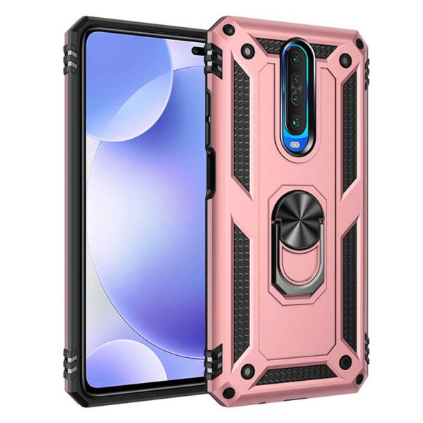 Xiaomi Redmi K30 Kılıf Sofya Yüzüklü Standlı Zırhlı Silikon Kılıf - 2