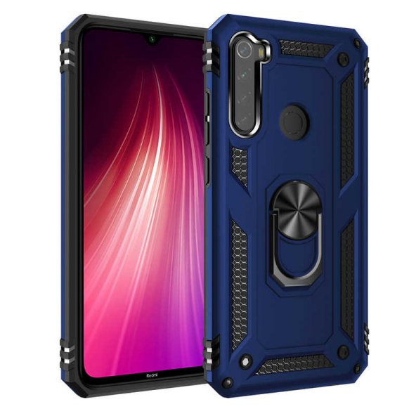 Xiaomi Redmi Note 8 Kılıf Sofya Yüzüklü Standlı Zırhlı Silikon Kılıf - Resim 4